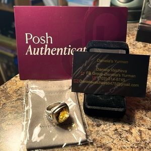 David Yurman Albion 17mm Citrine Ring Size 7.5